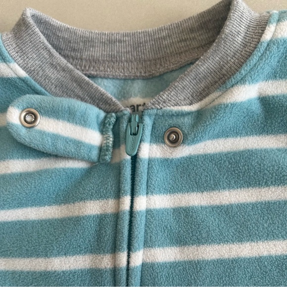 Carter's Teal Striped Dinosaur Footie - Picture 5 of 9